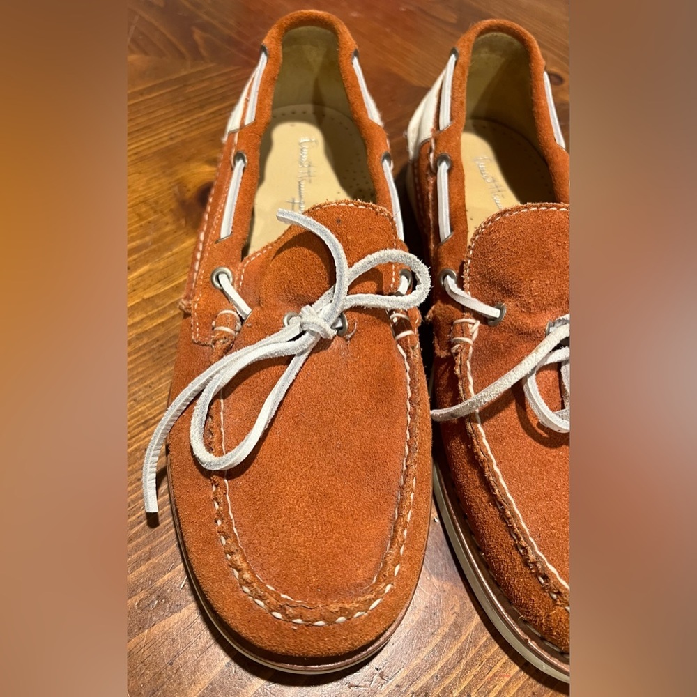 Vibram Ernest Hemingway Mens Boat Dock Shoes Brown Leather 2 Toned Size 10.5 M - Picture 2 of 14